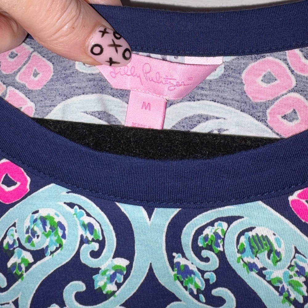 Lilly Pulitzer Robyn Dress Medium Behind the Gate Print Pima Cotton Shift Dress - Picture 5 of 7